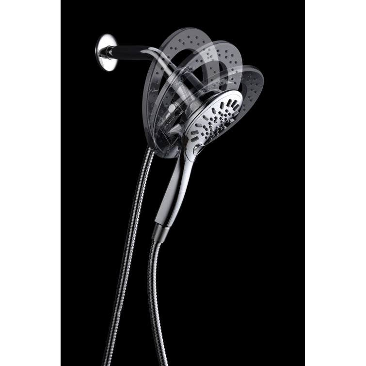 Polished Chrome Dual Wall Mount Handheld Shower Head