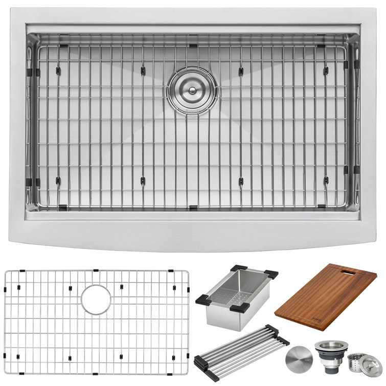 Ruvati 33" Stainless Steel Farmhouse Apron-Front Kitchen Sink