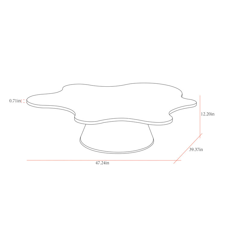 Simona 47'' Round Marble Top Coffee Table with Sleek Metal Base