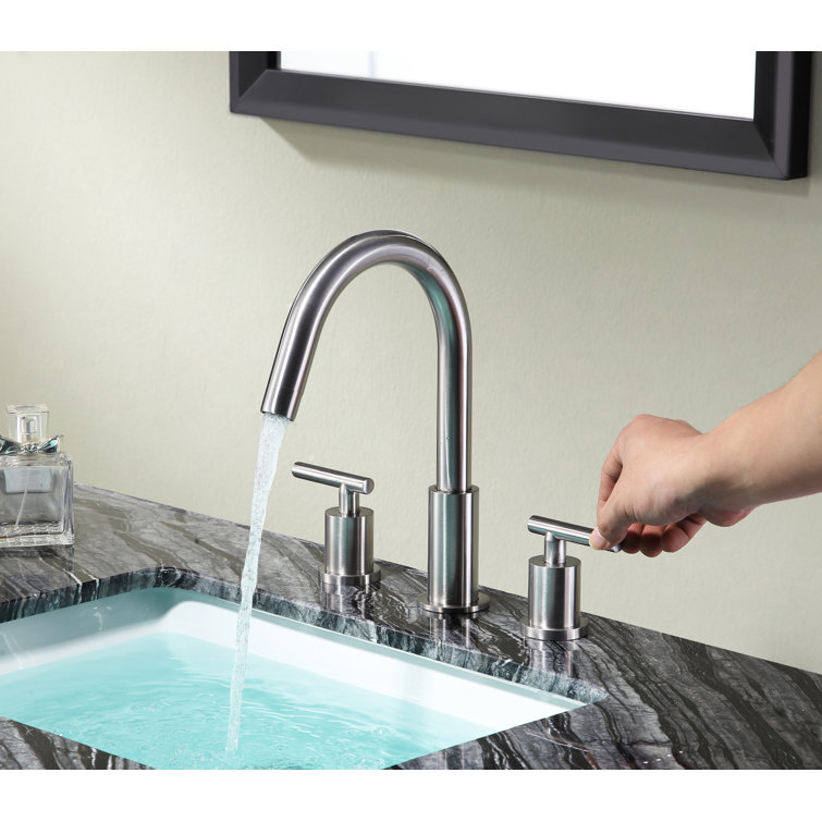 Roman Dual-Handle Brushed Nickel Bathroom Faucet