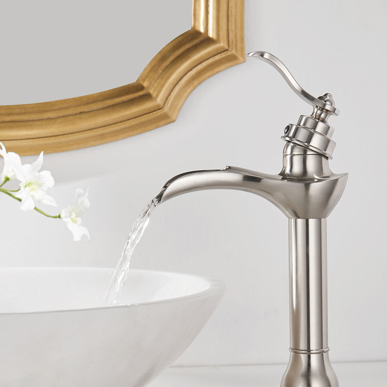 Brushed Nickel Single-Handle Vessel Sink Faucet