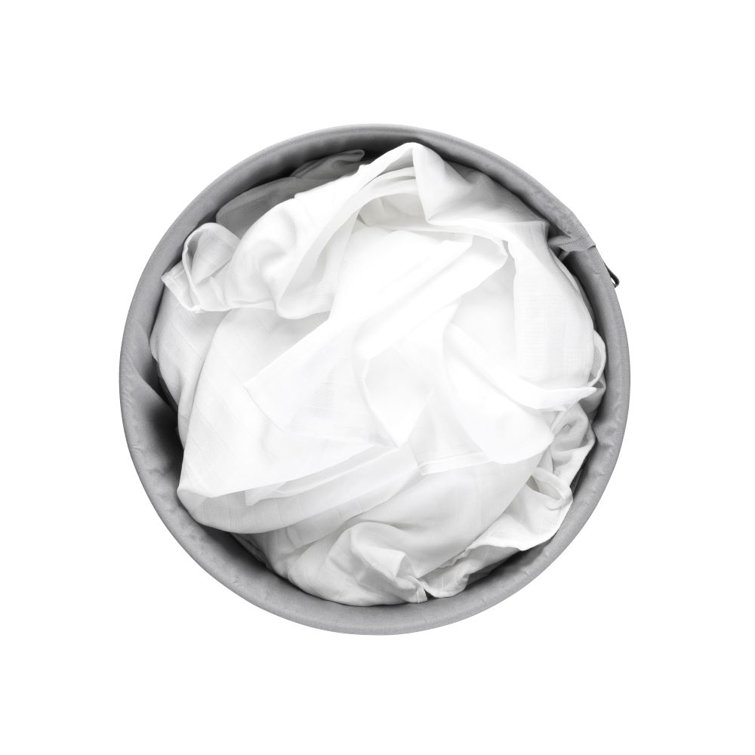 White Plastic Upright Laundry Hamper with Lid