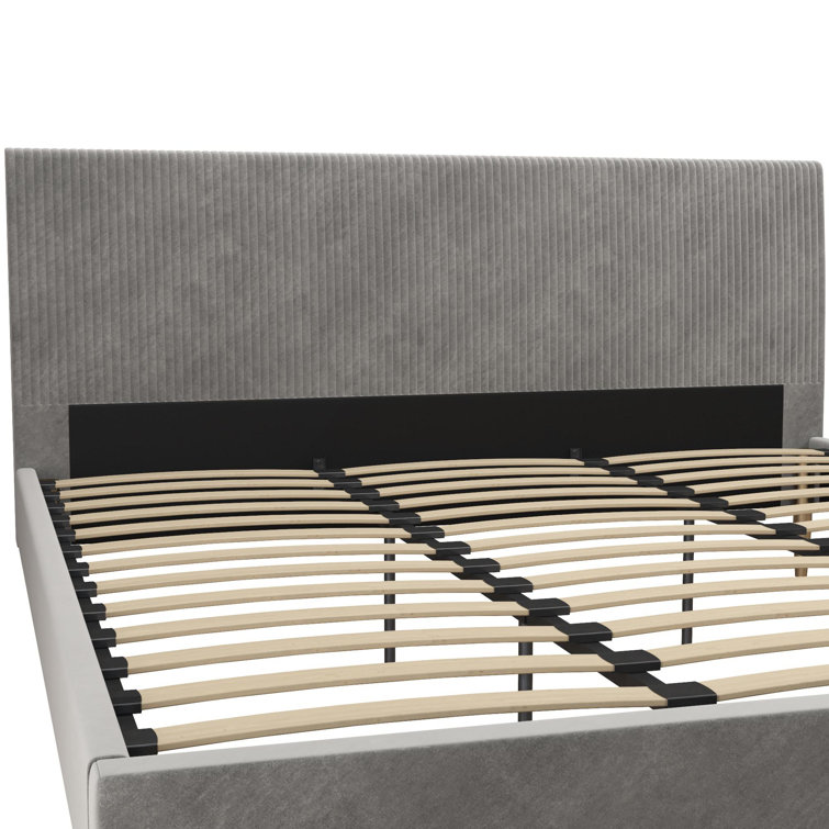 Daphne King-Sized Light Gray Velvet Upholstered Bed with Tufted Headboard