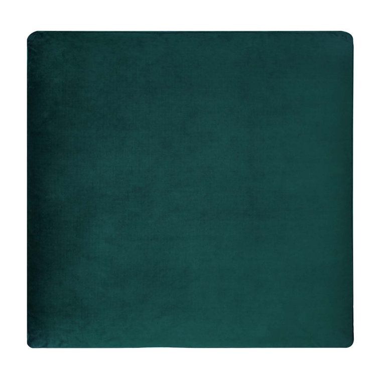 Plush Green Performance Velvet Overstuffed Ottoman 40"x19"