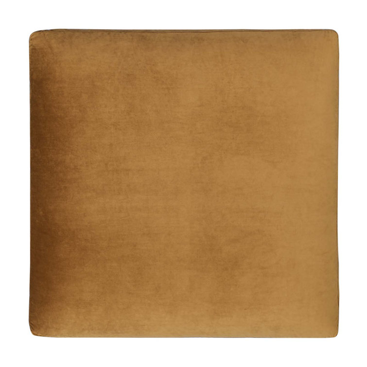 Cognac Brown Luxe Performance Velvet Overstuffed Ottoman