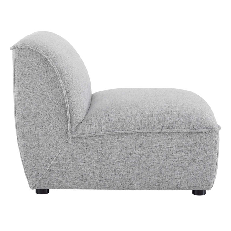 Comprise Light Gray Velvet Armless Lounge Chair