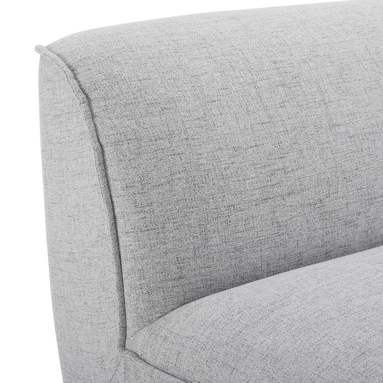 Comprise Light Gray Velvet Armless Lounge Chair