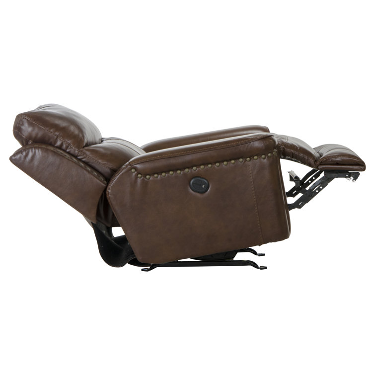 Catnapper Ceretti Supple Brown Leather Power Recliner with USB