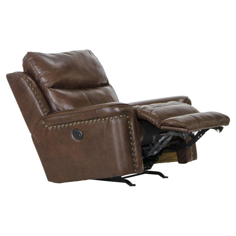 Catnapper Ceretti Supple Brown Leather Power Recliner with USB