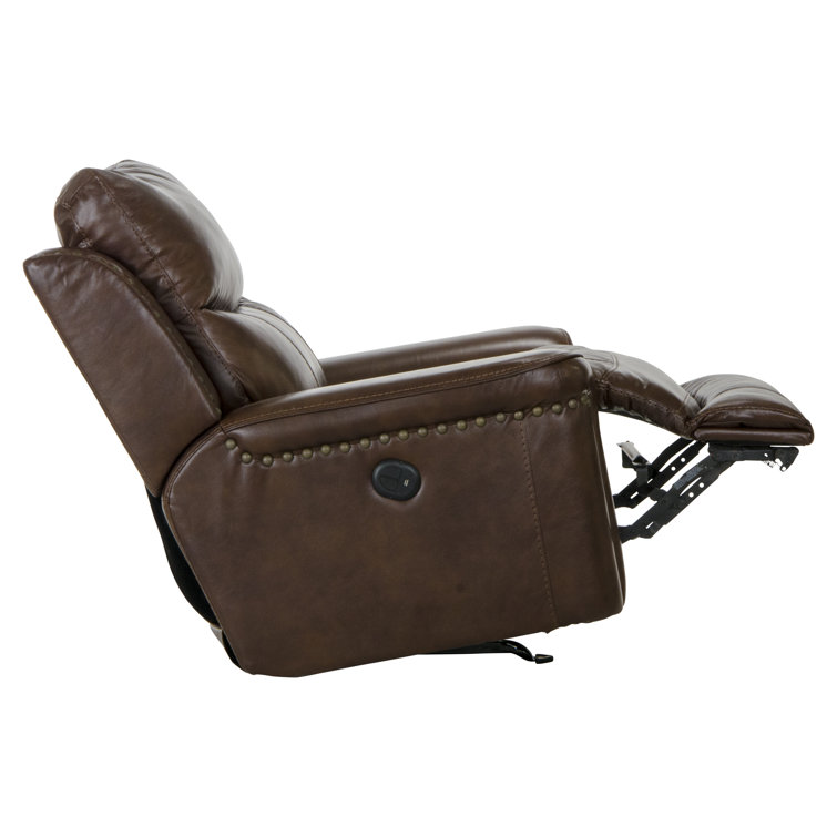 Catnapper Ceretti Supple Brown Leather Power Recliner with USB