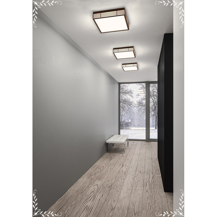 Bronze and Acrylic 14.75" Modern LED Flush Mount