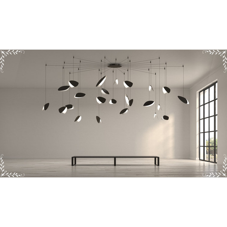 36" Black Aluminum LED Indoor/Outdoor Pendant Light