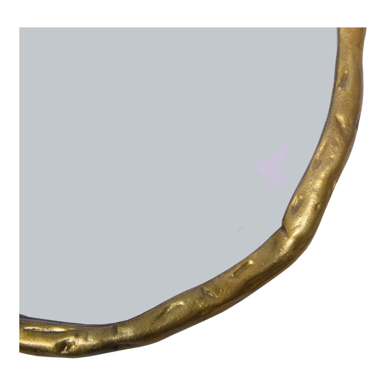 24" Contemporary White & Gold Rectangular Bathroom Mirror