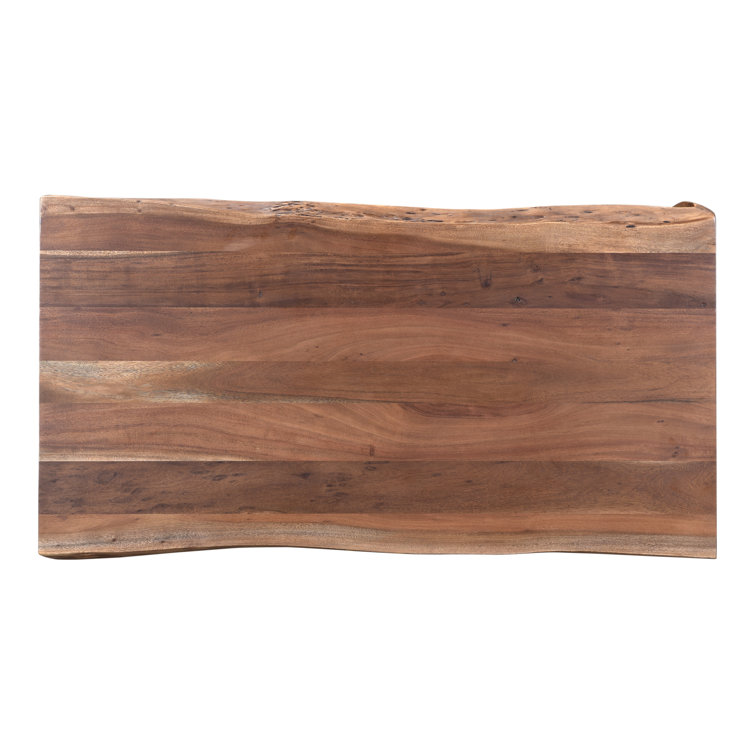 Haworth Minimalist Solid Wood Waterfall Coffee Table - Brown