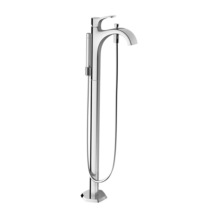 Chrome Freestanding Tub Filler with Handshower