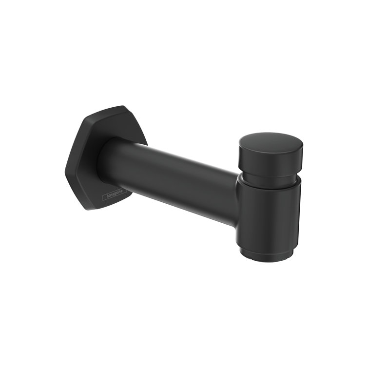 Matte Black Wall Mounted Tub Spout with Diverter