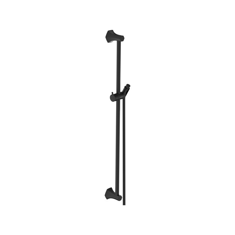 Locarno 24" Matte Black Art Deco Inspired Wallbar with Sliding Hand Shower Holder