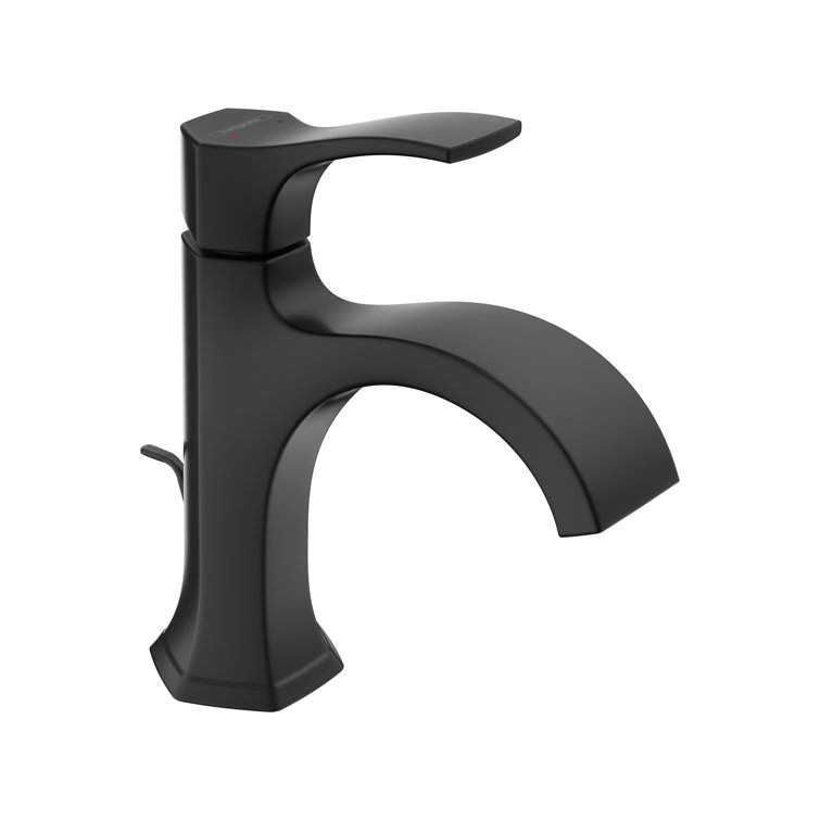 Matte Black Art Deco Single Hole Bathroom Faucet