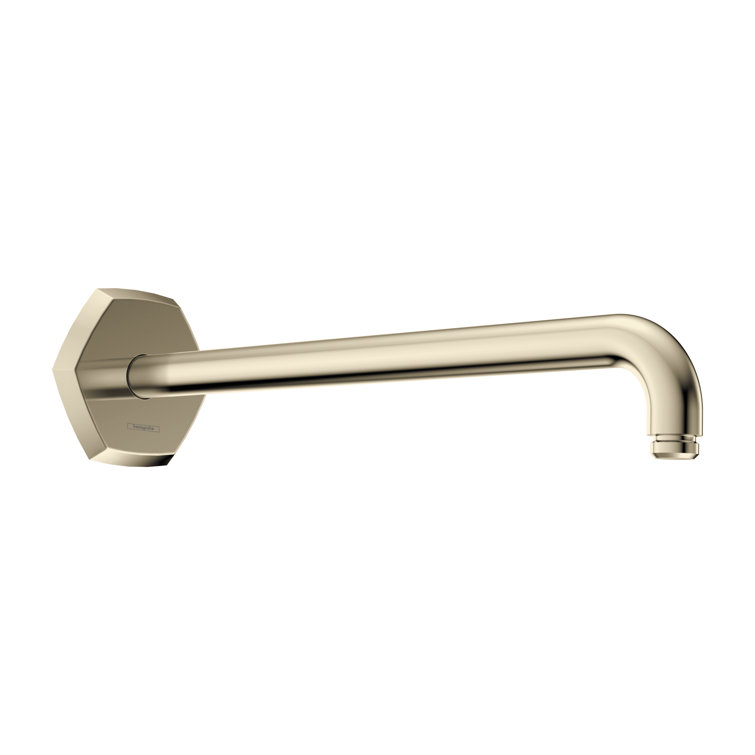 Polished Nickel Wall-Mount Shower Arm with Flange