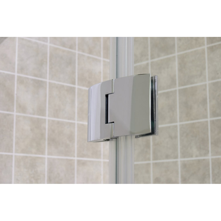 Aqua 48" x 58" Frameless Clear Glass Hinged Tub Door