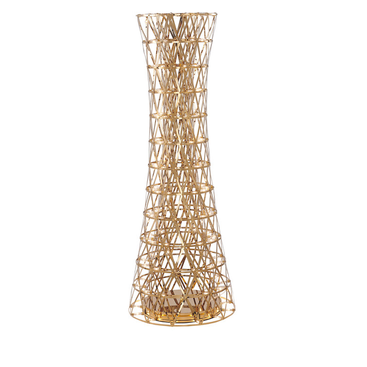 43'' Gold Stainless Steel LED Column Floor Lamp