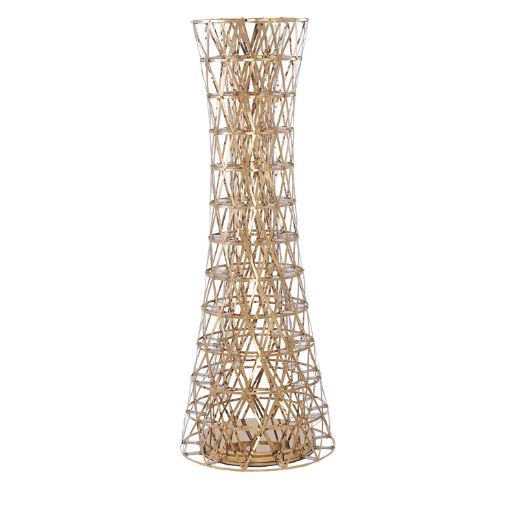 43'' Gold Stainless Steel LED Column Floor Lamp