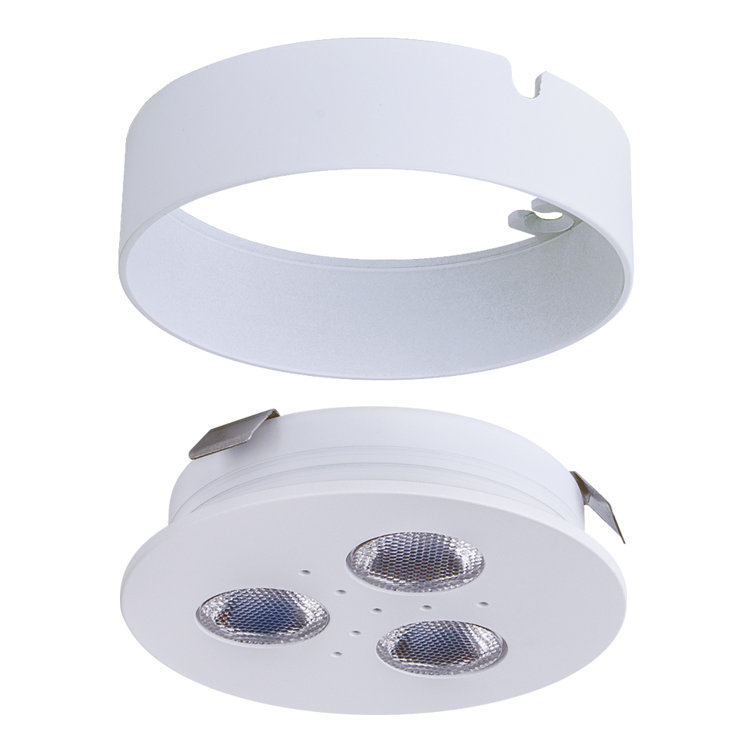 Matte White LED Under Cabinet Puck Light with Remote