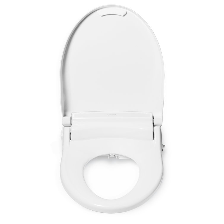 White Elongated Heated Bidet Toilet Seat with Remote Control
