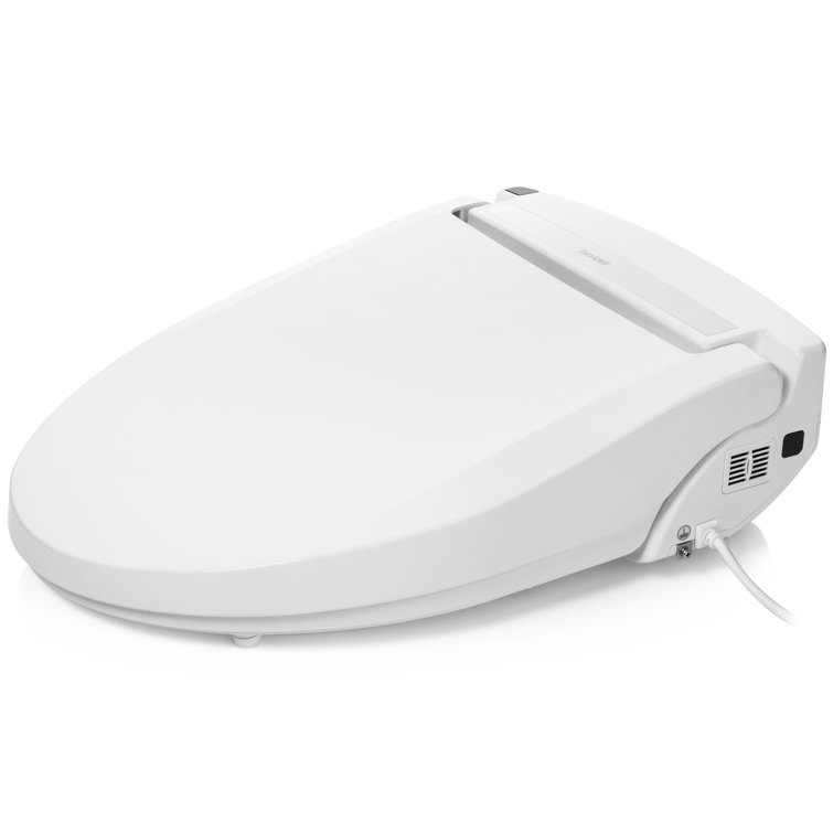 White Elongated Bidet Seat with Warm Air Dryer and Deodorizer