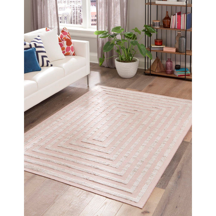 Sabrina Soto Casa Chic Pink Geometric Cotton 8'3"x10' Rug