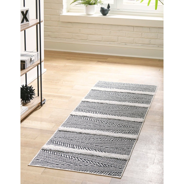 Sabrina Soto Casa Eclectic Black Geometric Runner Rug