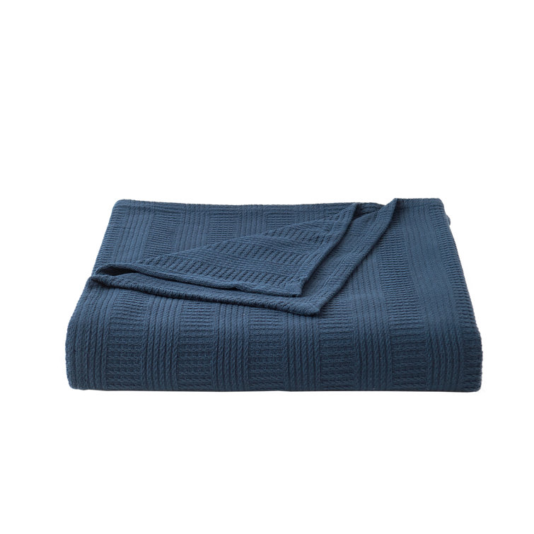 Nautical Navy Stripe Full/Queen Size Cotton Throw Blanket