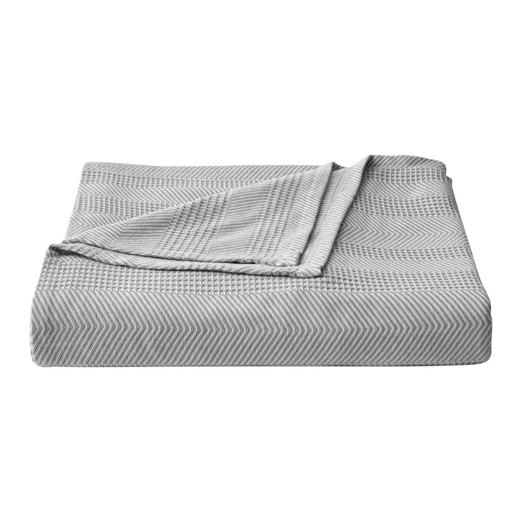 Chevron Stripe Grey Full/Queen Ultra-Soft Cotton Blanket