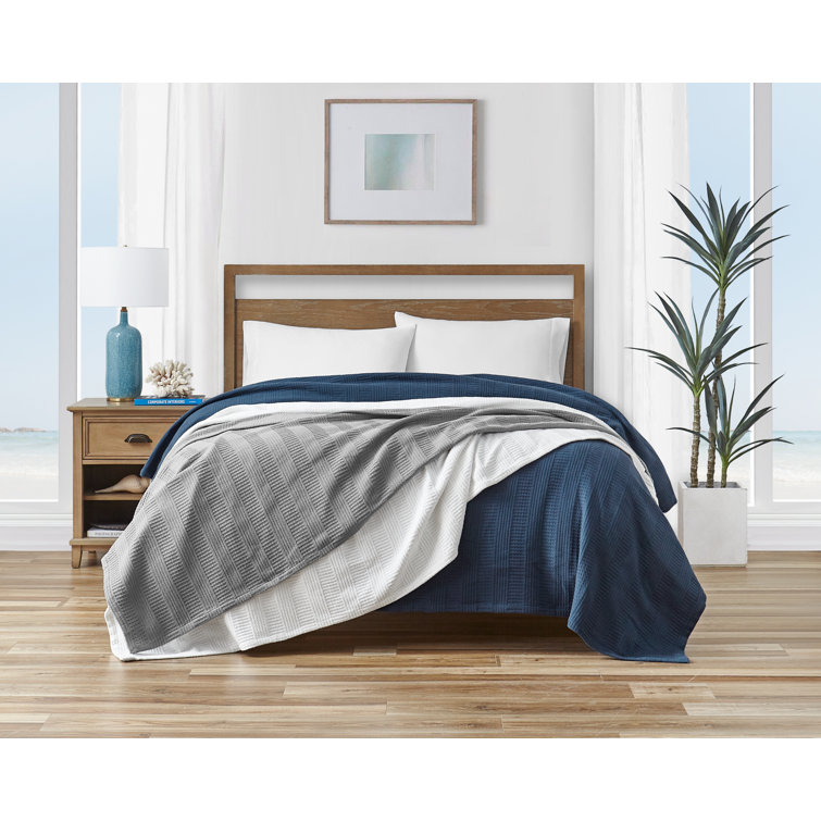 King Gray Woven Cotton Machine Washable Blanket