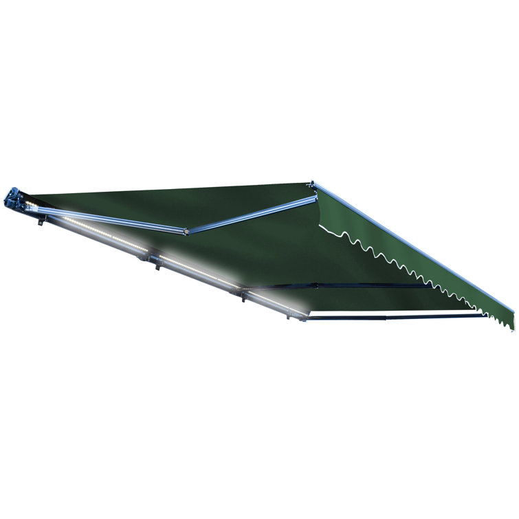 20' x 10' Sand Motorized Patio Awning with LED Lights