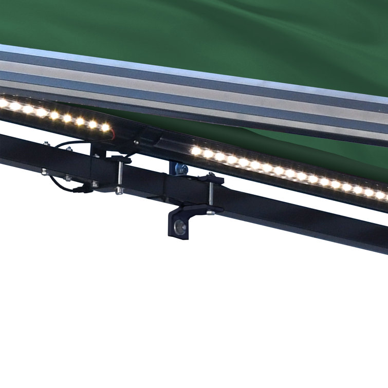 20' x 10' Sand Motorized Patio Awning with LED Lights