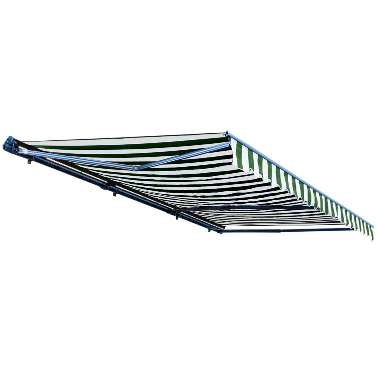 20' x 10' Sand Motorized Patio Awning with LED Lights