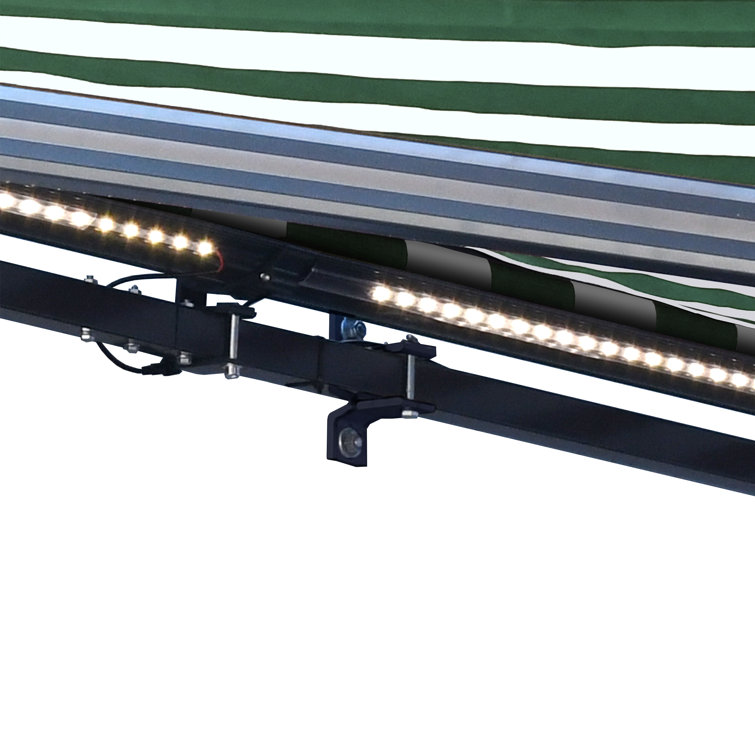 20' x 10' Sand Motorized Patio Awning with LED Lights