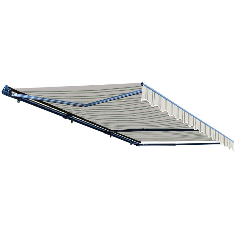 20' x 10' Sand Motorized Patio Awning with LED Lights