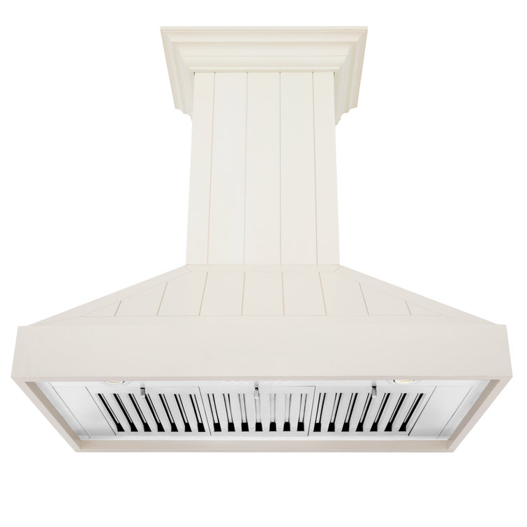 Cottage White 30" Wall Mounted Stainless Steel Range Hood