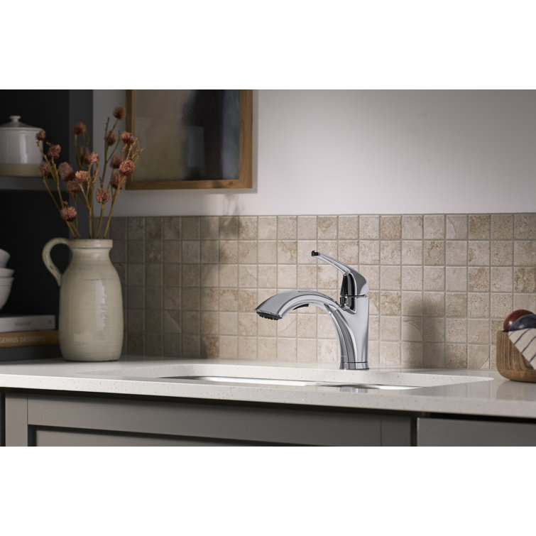 Polished Chrome Single-Handle Pull-Out Kitchen Faucet