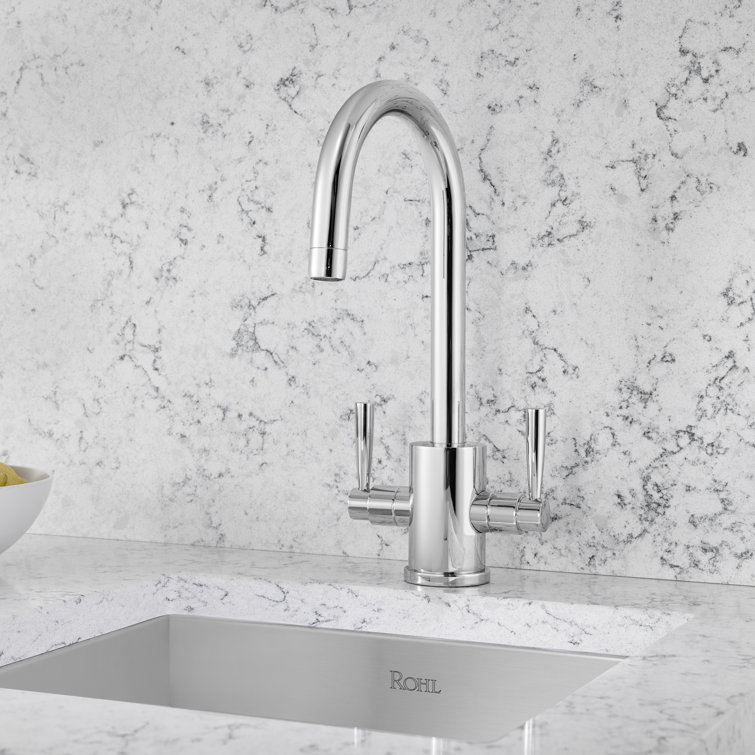Elegant Polished Nickel Traditional Bar Faucet with Dual Handles
