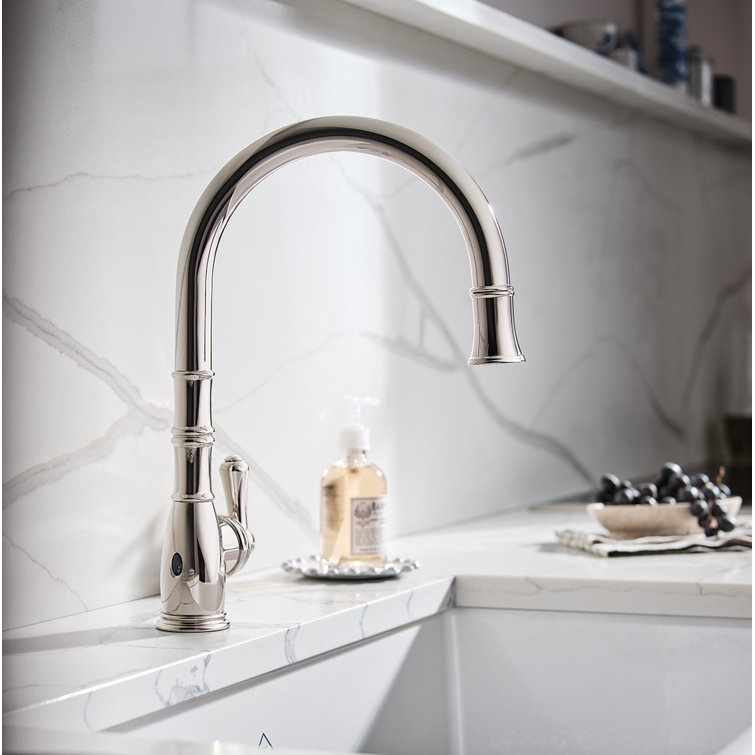 Polished Nickel Traditional Pull-Down Kitchen Faucet