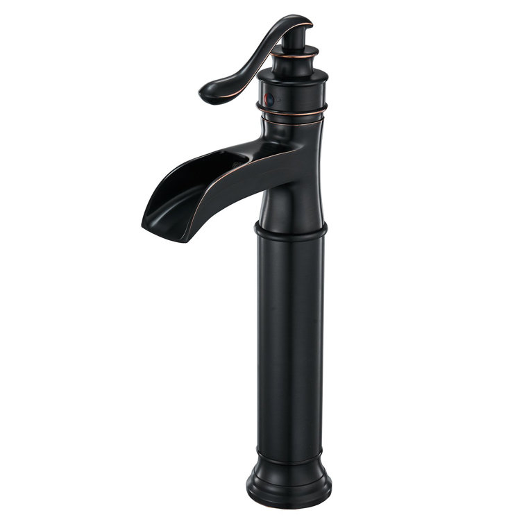 Oil Rubbed Bronze Waterfall Spout Single Handle Bathroom Faucet