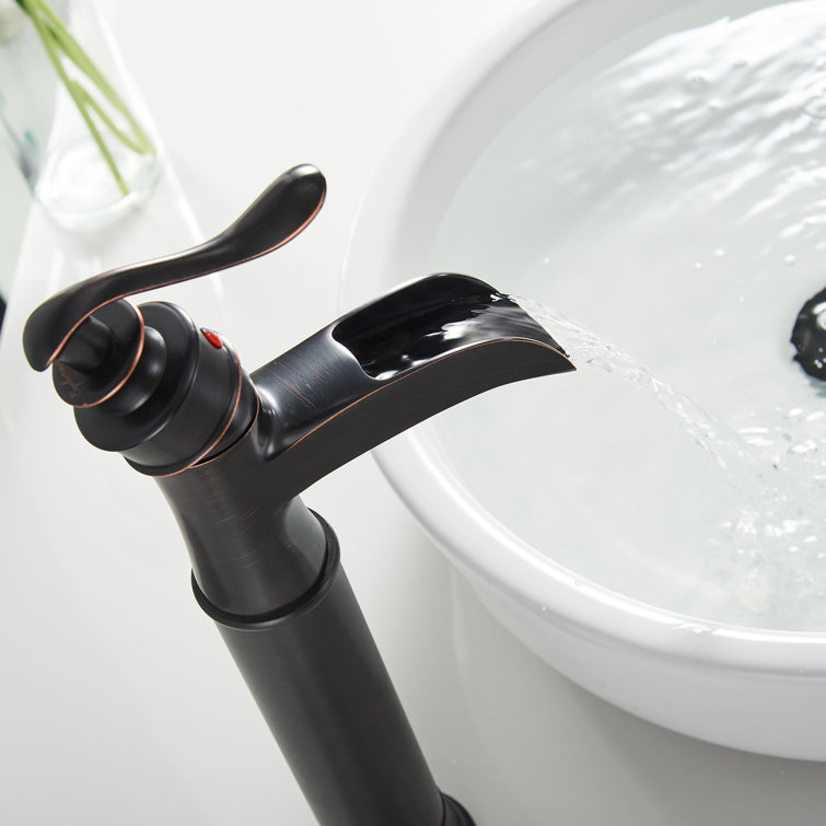 Oil Rubbed Bronze Waterfall Spout Single Handle Bathroom Faucet