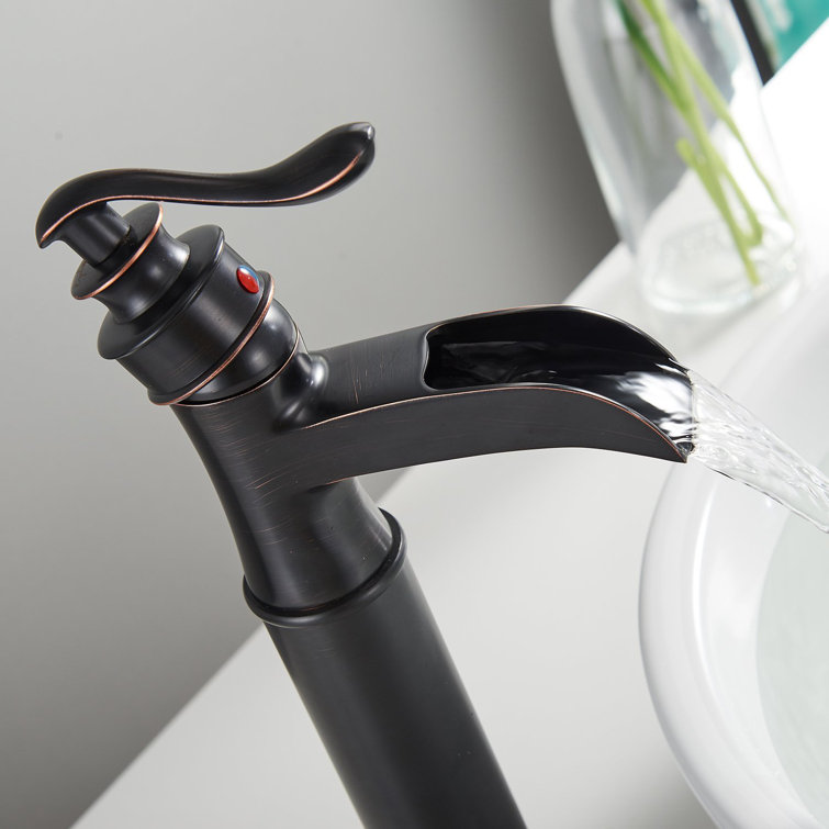 Oil Rubbed Bronze Waterfall Spout Single Handle Bathroom Faucet