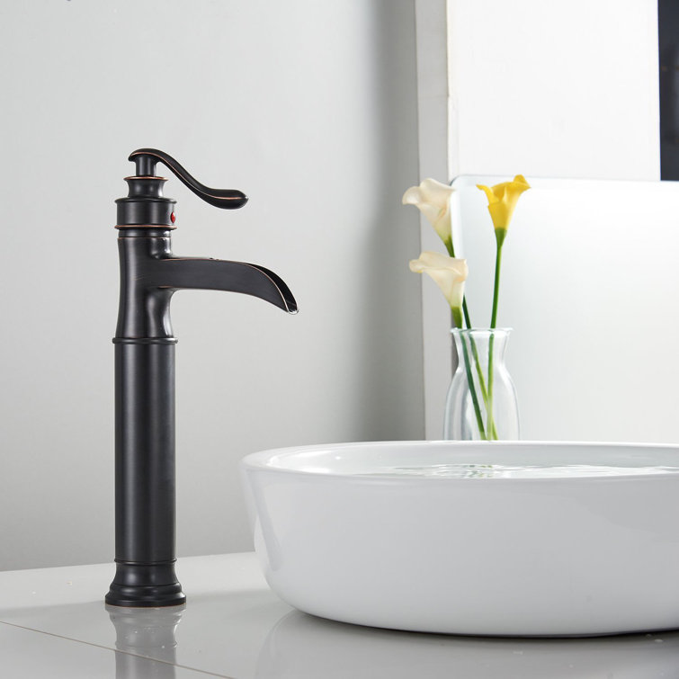 Oil Rubbed Bronze Waterfall Spout Single Handle Bathroom Faucet