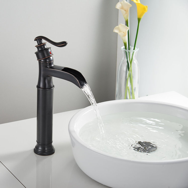 Oil Rubbed Bronze Waterfall Spout Single Handle Bathroom Faucet