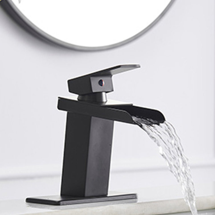 Matte Black Stainless Steel Single-Hole Waterfall Faucet