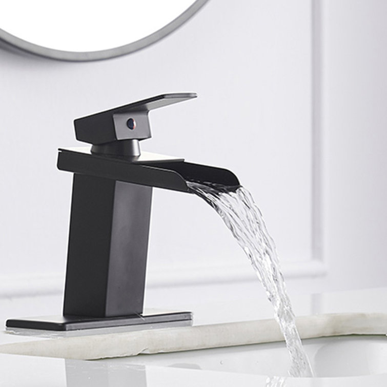Matte Black Stainless Steel Single-Hole Waterfall Faucet